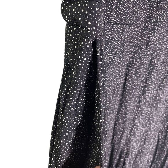 LOFT Plus Jumpsuit in Black Dots Flutter Sleeve Wrap Top 16 - Picture 6 of 8